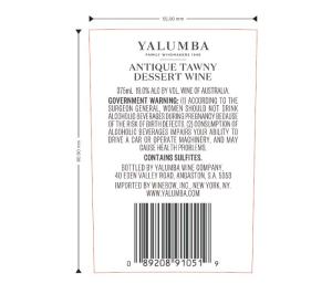 Yalumba Museum Antique Tawny Back Label