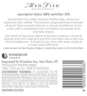 MadFish Sauvignon Blanc Semillon Back Label 