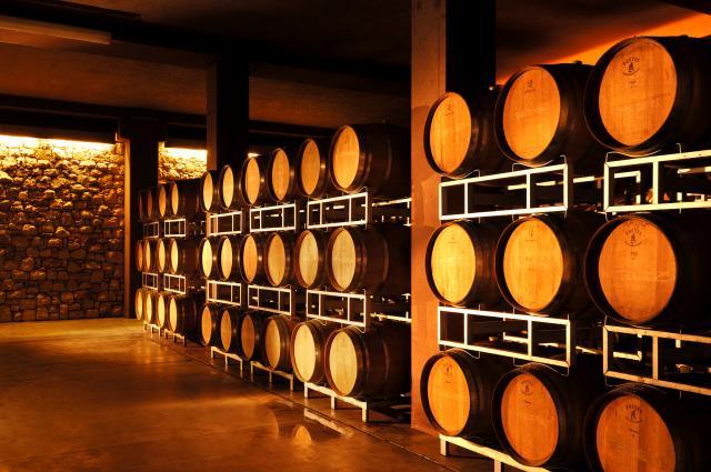 Barone Pizzini Winery Barrel Room